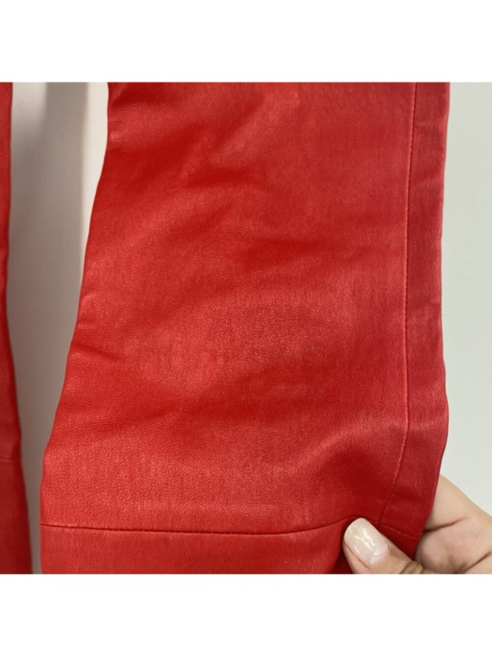 Theory Women’s Size 00 Red Ima Maximus lambskin leather pants Pull On - Picture 14 of 16